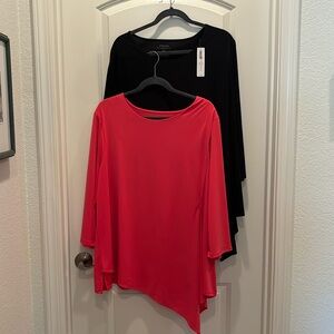 S/2 Chico’s size 4 asymmetrical hem tunics